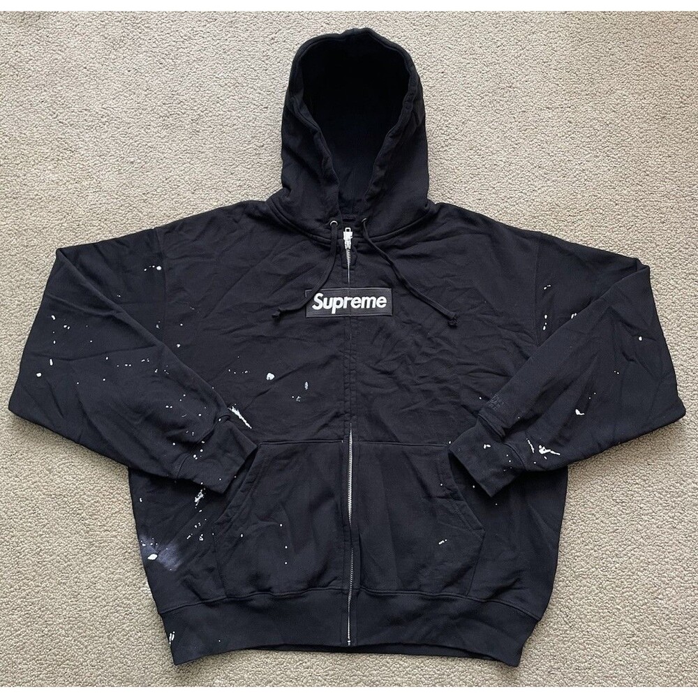 Supreme x MM6 Bogo Zip Hoodie Mens M Black Made in Canada Box logo
